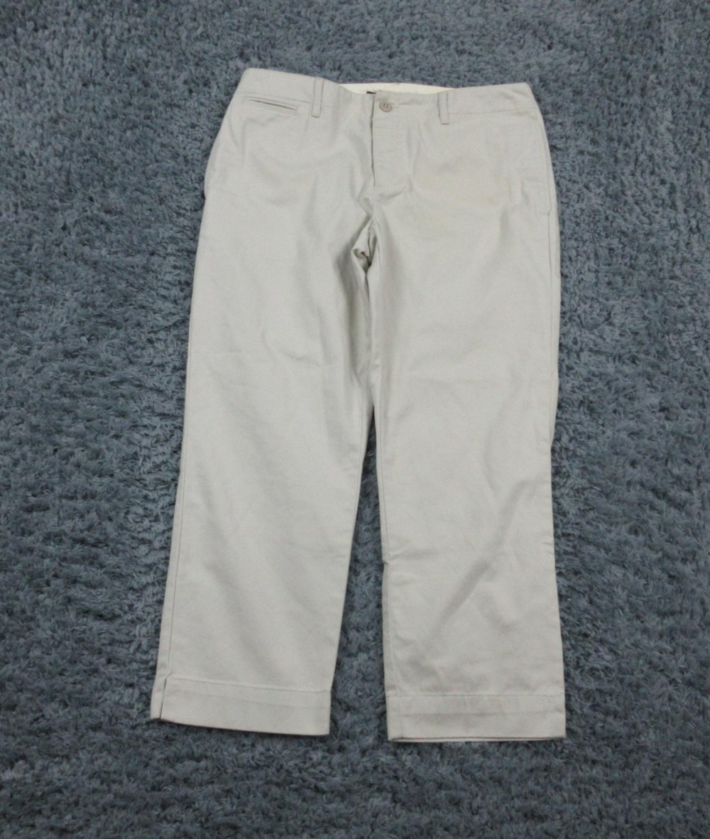 Ralph Lauren Sport Pants Womens 8 Khaki Beige Cotton Straight Leg Classic 31x24*